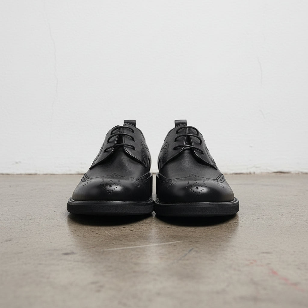 Handmade Men's Classic Leather Formal Shoes - front-view