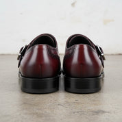 Handmade Men's Cow Genuine Leather Buckle Dress Shoes - back-view