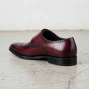 Handmade Men's Cow Genuine Leather Buckle Dress Shoes - detail-view-showing-texture