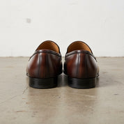 Handmade Men's Cow Genuine Leather Formal Penny Loafer Shoes - back-view