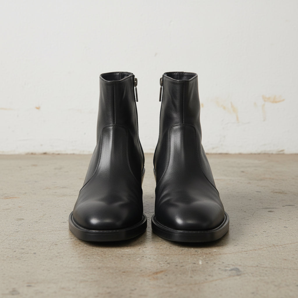 Handmade Men's Cow Leaher Suede Chelsea Boot - front-view