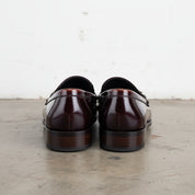 Handmade Men's Cow Leather Bit Loafers - back-view