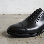 Handmade Men's Cow Leather Brogue Shoes - detail-view-showing-texture