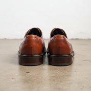 Handmade Men's Cow Leather Cap-Toe Brogue Shoes - back-view