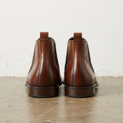 Handmade Men's Cow Leather Chelsea Boots - back-view