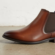 Handmade Men's Cow Leather Chelsea Boots - detail-view-showing-texture