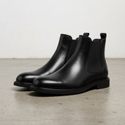 Handmade Men's Cow Leather Chelsea Dress Boots - 3-4-right-view