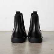 Handmade Men's Cow Leather Chelsea Dress Boots - back-view