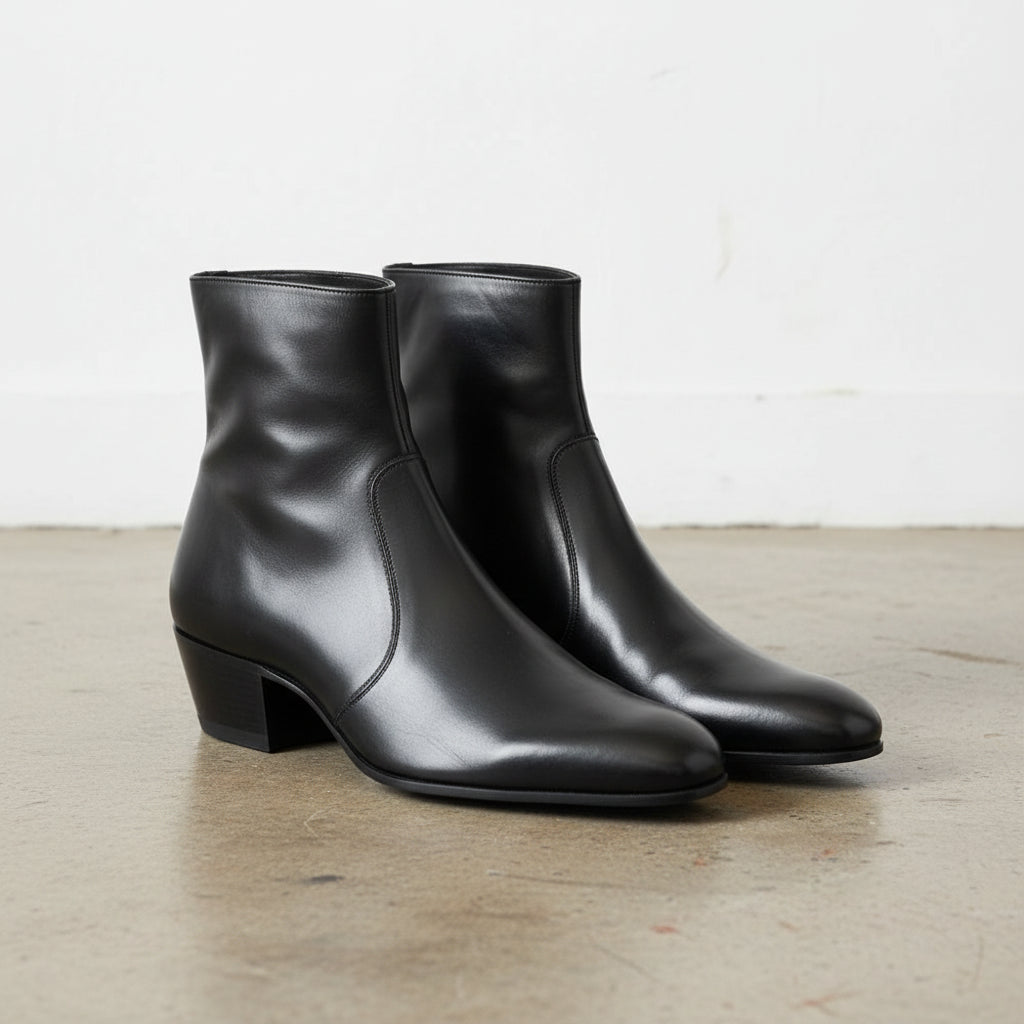 Handmade Men's Cow Leather Classic Boots - 3-4-right-view