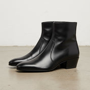 Handmade Men's Cow Leather Classic Boots - angle-view-showing-depth