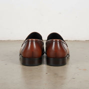 Handmade Men's Cow Leather Classic Loafer Shoes - back-view