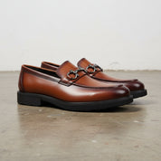 Handmade Men's Cow Leather Classic Loafers - 3-4-right-view