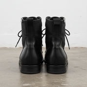 Handmade Men's Cow Leather Combat Boots - back-view