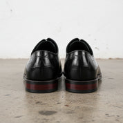 Handmade Men's Cow Leather Crocodile-Pattern Oxfords - back-view