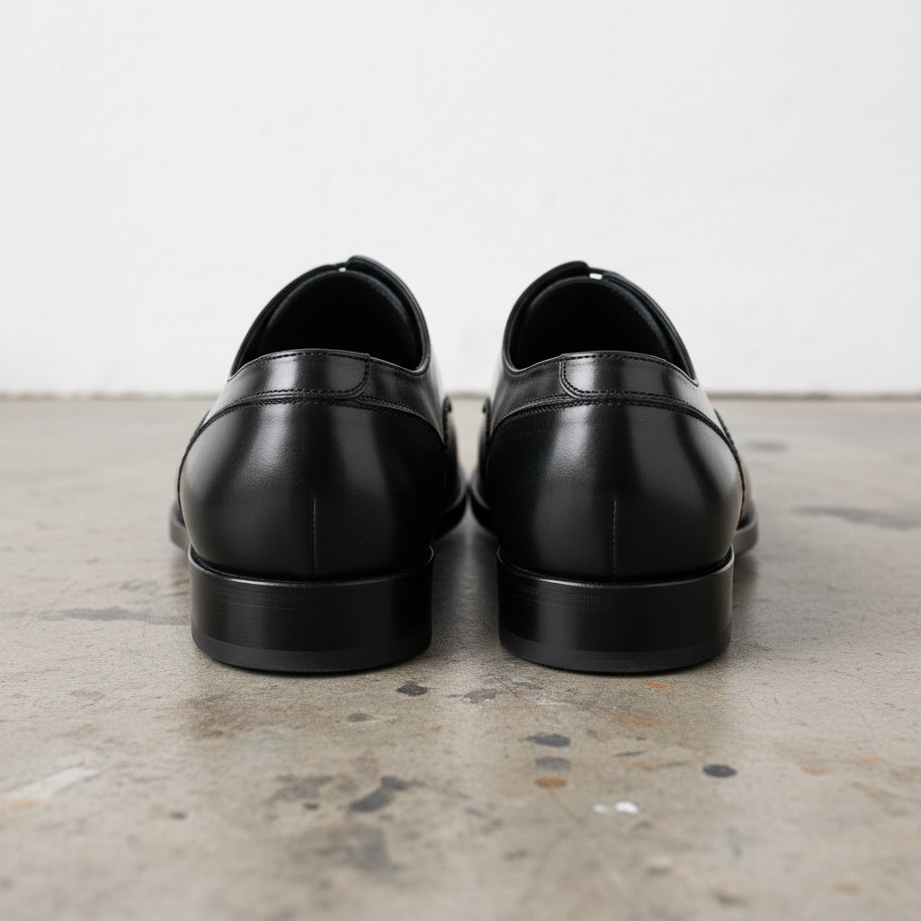 Handmade Men's Cow Leather Dress Oxfords Shoes - back-view