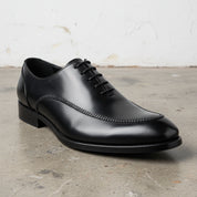 Handmade Men's Cow Leather Dress Oxfords Shoes - detail-view-showing-texture