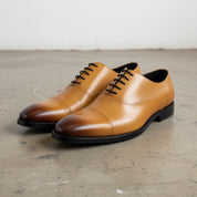 Handmade Men's Cow Leather Formal Dress Shoes - angle-view-showing-depth