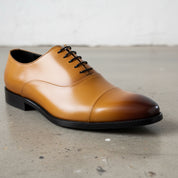 Handmade Men's Cow Leather Formal Dress Shoes - detail-view-showing-texture