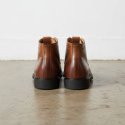 Handmade Men's Cow Leather Lace-Up Ankle Boots - back-view