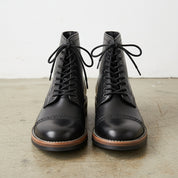 Handmade Men's Cow Leather Lace-Up Boots - front-view