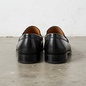 Handmade Men's Cow Leather Loafer Shoe - back-view