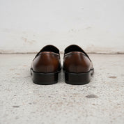 Handmade Men's Cow Leather Loafer Shoes - back-view