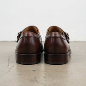 Handmade Men's Cow Leather Monk Strap Dress Shoes - back-view