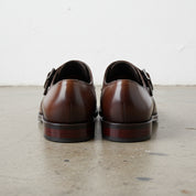 Handmade Men's Cow Leather Monk-Strap Dress Shoes - back-view