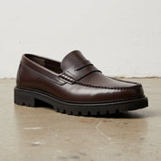 Handmade Men's Cow Leather Penny Loafers - detail-view-showing-texture