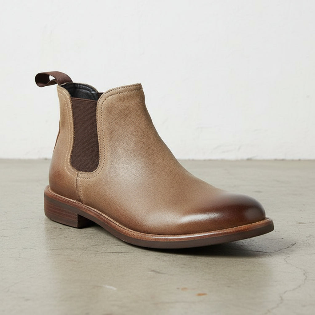 Handmade Men's Cow Leather Suede Casual Chelsea Boots - detail-view-showing-texture