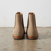 Handmade Men's Cow Leather Suede Chelsea Boots - back-view