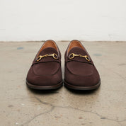 Handmade Men's Cow Leather Suede Penny Loafers - front-view