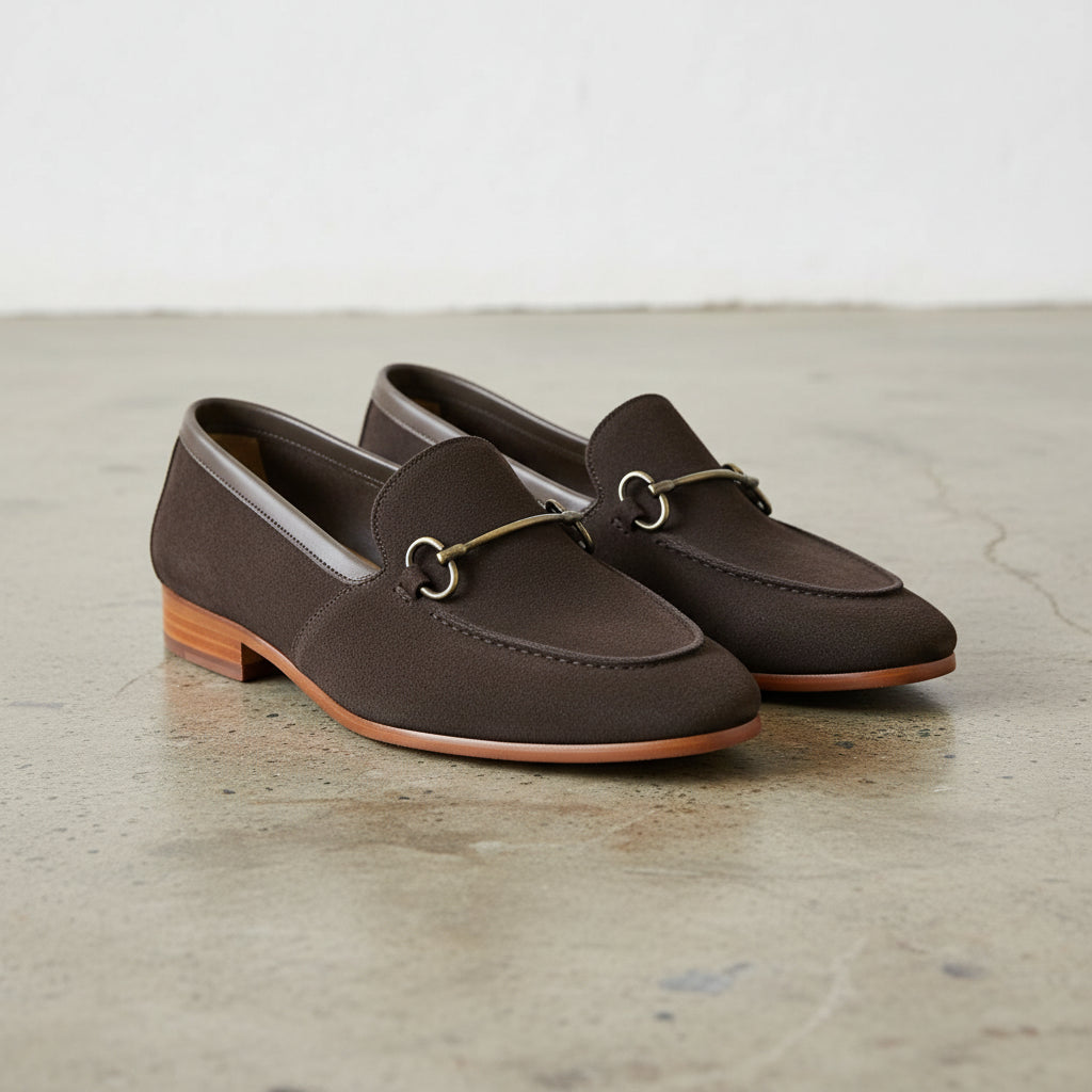 Handmade Men's Cow Leather Suede Tassel Moccasins - Elegant Slip-On Loafers - 3-4-right-view