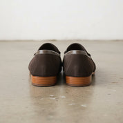 Handmade Men's Cow Leather Suede Tassel Moccasins - Elegant Slip-On Loafers - back-view