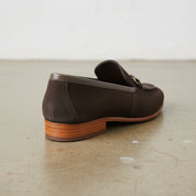 Handmade Men's Cow Leather Suede Tassel Moccasins - Elegant Slip-On Loafers - detail-view-showing-texture