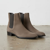 Handmade Men's Cow Leather Suede Zipper Boots - angle-view-showing-depth