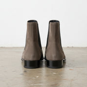 Handmade Men's Cow Leather Suede Zipper Boots - back-view