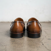 Handmade Men's Cow Leather Tassel Loafers - back-view