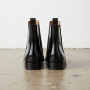 Handmade Men's Cow Leather Waterproof Wear-Resistant Modern Zipper Boots - back-view