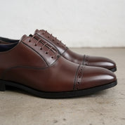 Handmade Men's Cow Premium Leather Formal Dress Shoes - detail-view-showing-texture