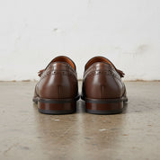 Handmade Men's Cow Premium Leather Tassel Loafers - back-view