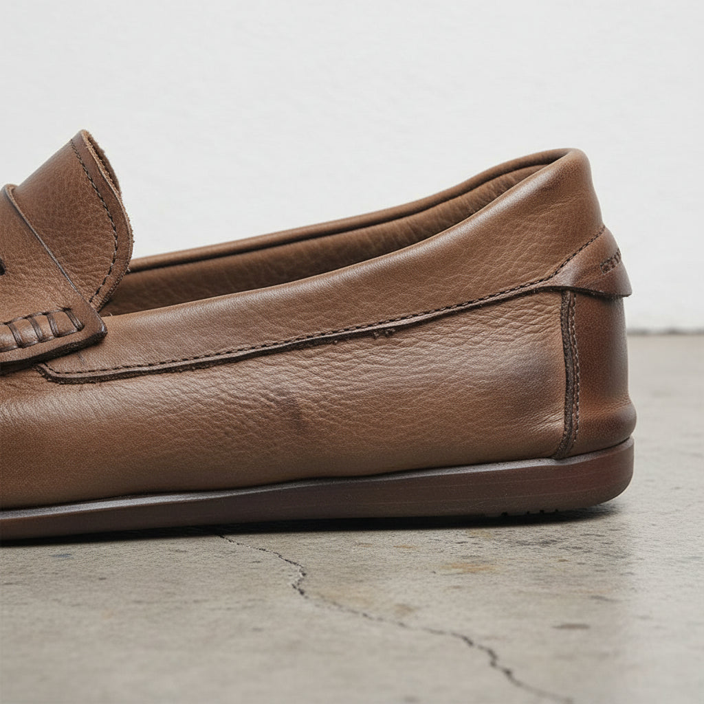 Handmade Men's Cow Suede Casual Loafer Shoes - detail-view-showing-texture