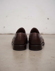 Handmade Mens dark brown lace up dress shoes, Men leather oxford shoes - back-view