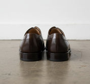 Handmade Mens dark brown lace up dress shoes, office leather oxford shoes - back-view