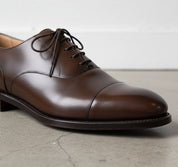 Handmade Mens dark brown lace up dress shoes, office leather oxford shoes - detail-view-showing-texture