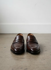 Handmade Mens dark Brown leather moccasins, Men leather casual shoes - front-view