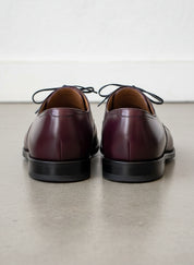 Handmade Mens dark maroon lace up dress shoes, Men leather oxford shoes - back-view