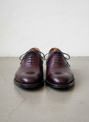 Handmade Mens dark maroon lace up dress shoes, Men leather oxford shoes - front-view