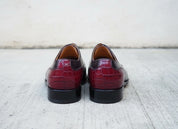 Handmade Men's Derby Lace Up Crocodile Texture Leather Round Toe Dress Shoe - back-view