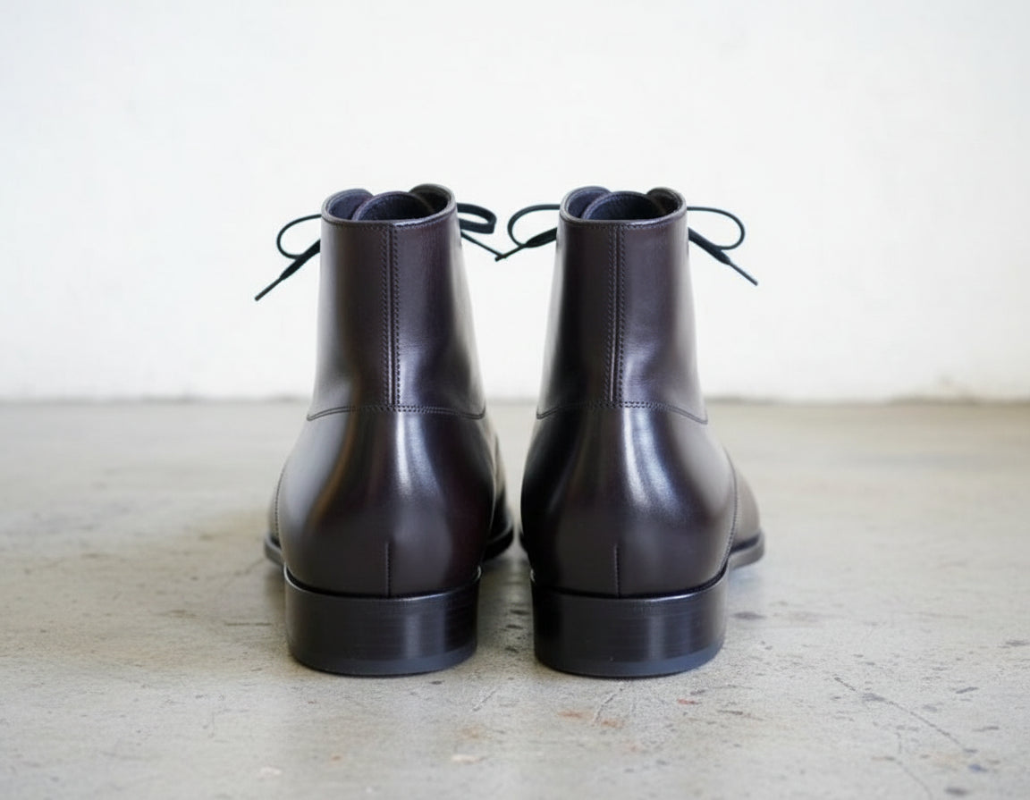 Handmade Mens Fashion Ankle Leather Boot, Men Black Lace Up Boot, Mens Boot